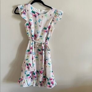 Us Angels Blush Girls Floral Dress with Colorful Accents size 14